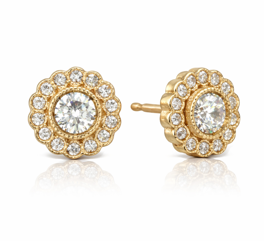 Solstice Medium Halo Studs