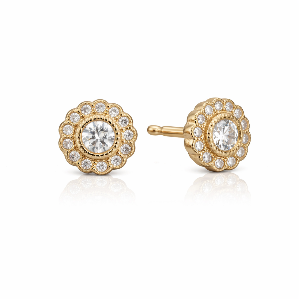 Solstice Small Halo Studs