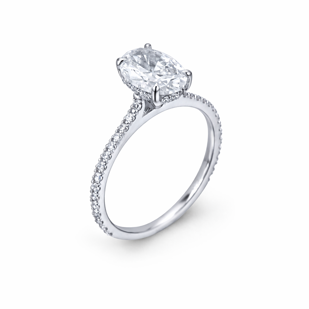 Flora Oval Hidden Halo Engagement Ring