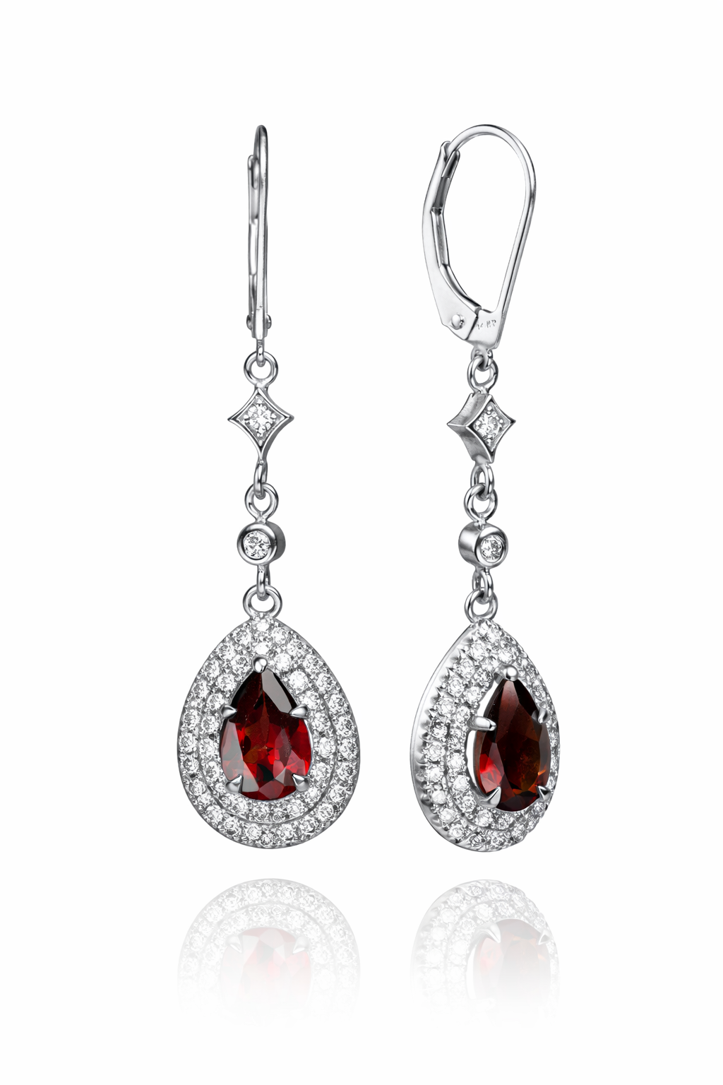 Cosmia Double Halo Drop Earrings