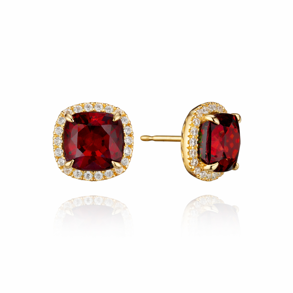 Terrace Garnet Stud Earrings