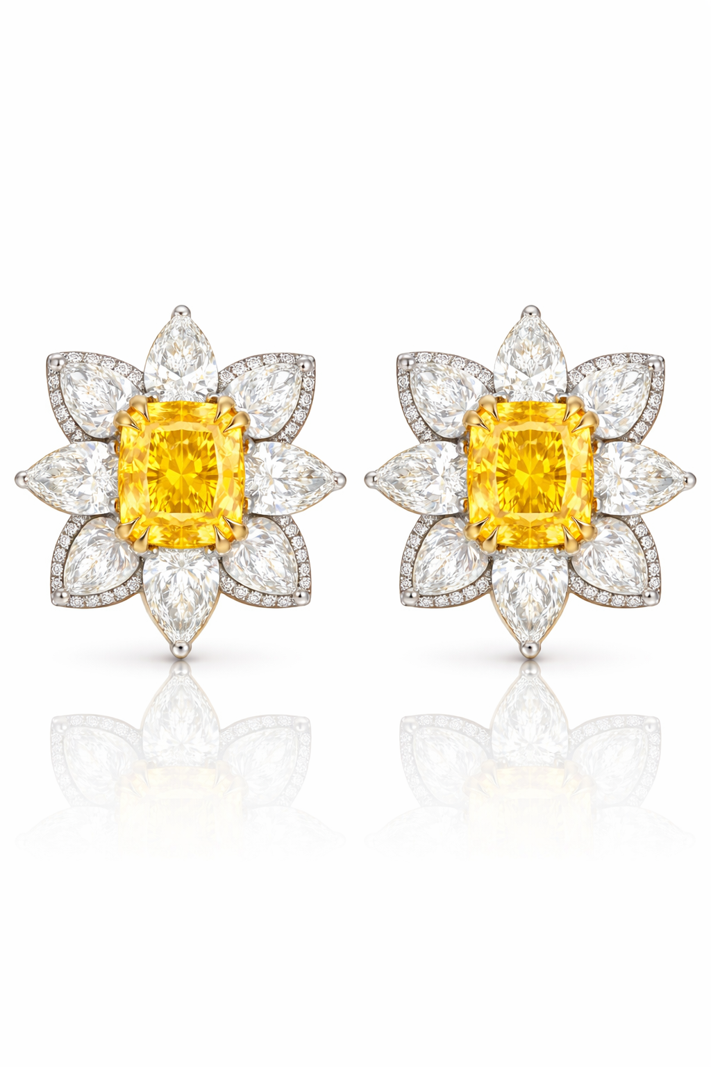 Radiant Bloom Earrings - Fancy Yellow