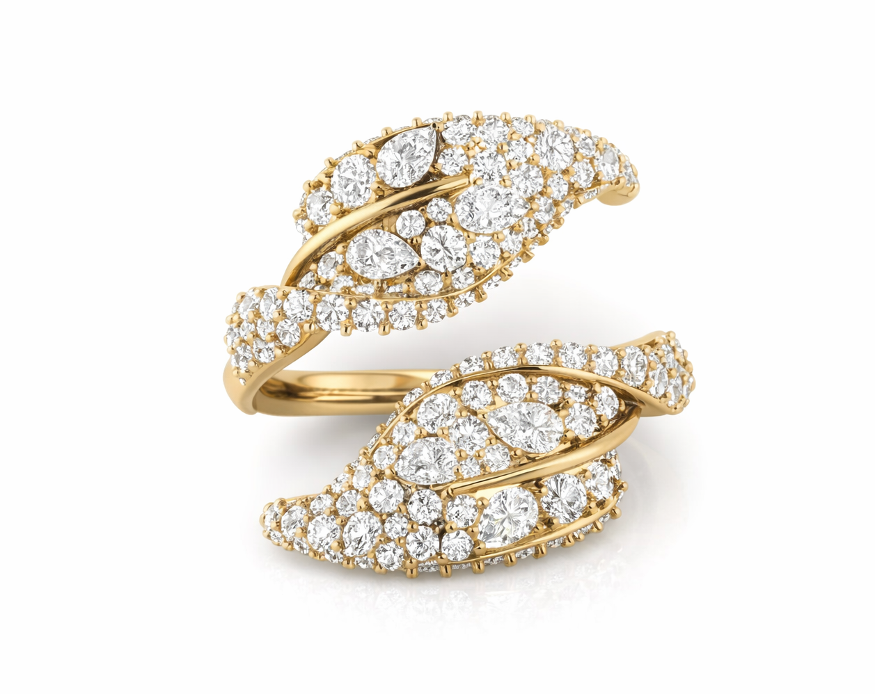Liana Pave Leaf Ring