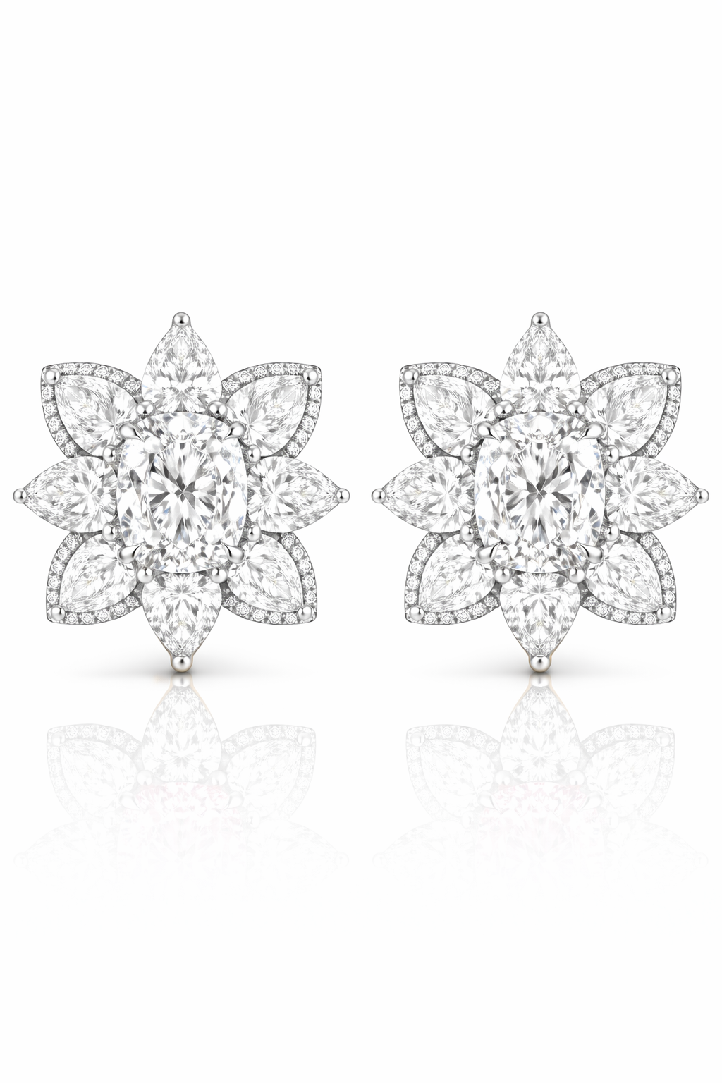 Radiant Bloom Earrings - White Diamond