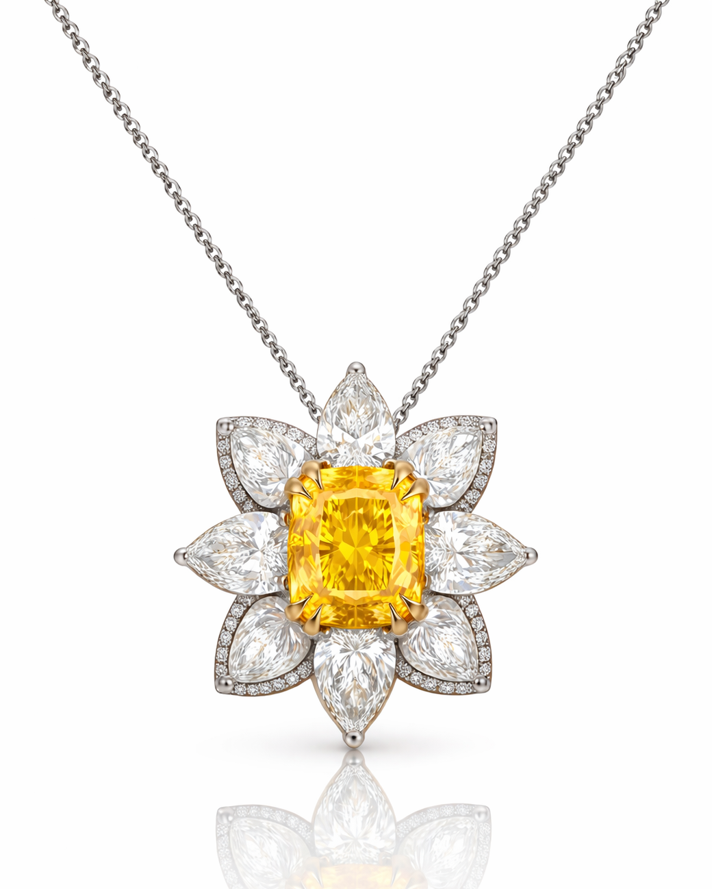 Radiant Bloom Necklace - Fancy Yellow