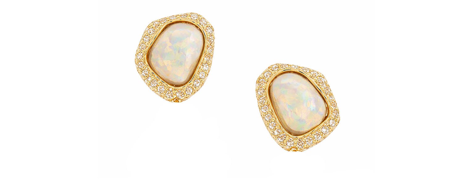 Opal Diamond Studs