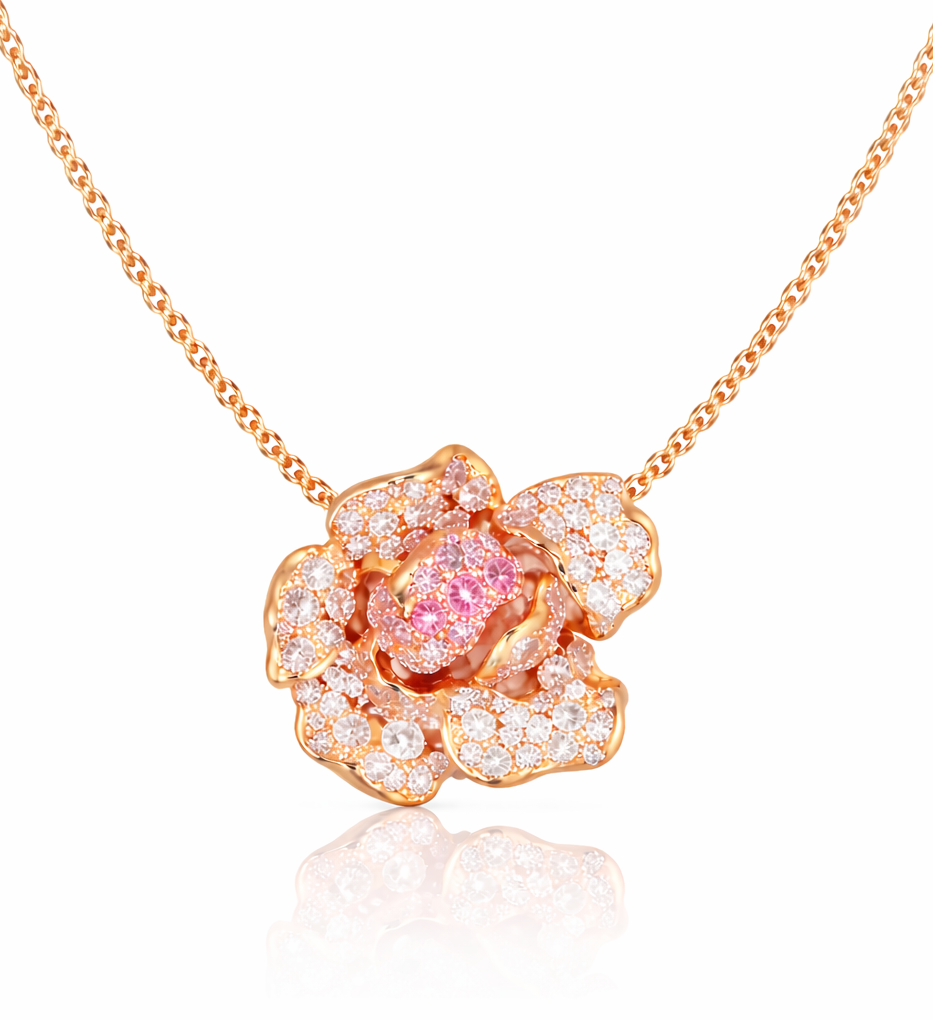 Wild Rose Necklace - Blush Bloom