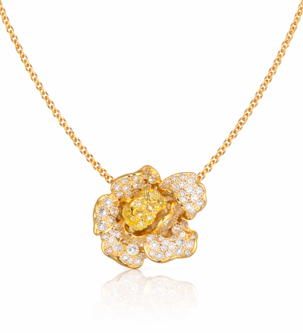 Wild Rose Necklace - Golden Bloom