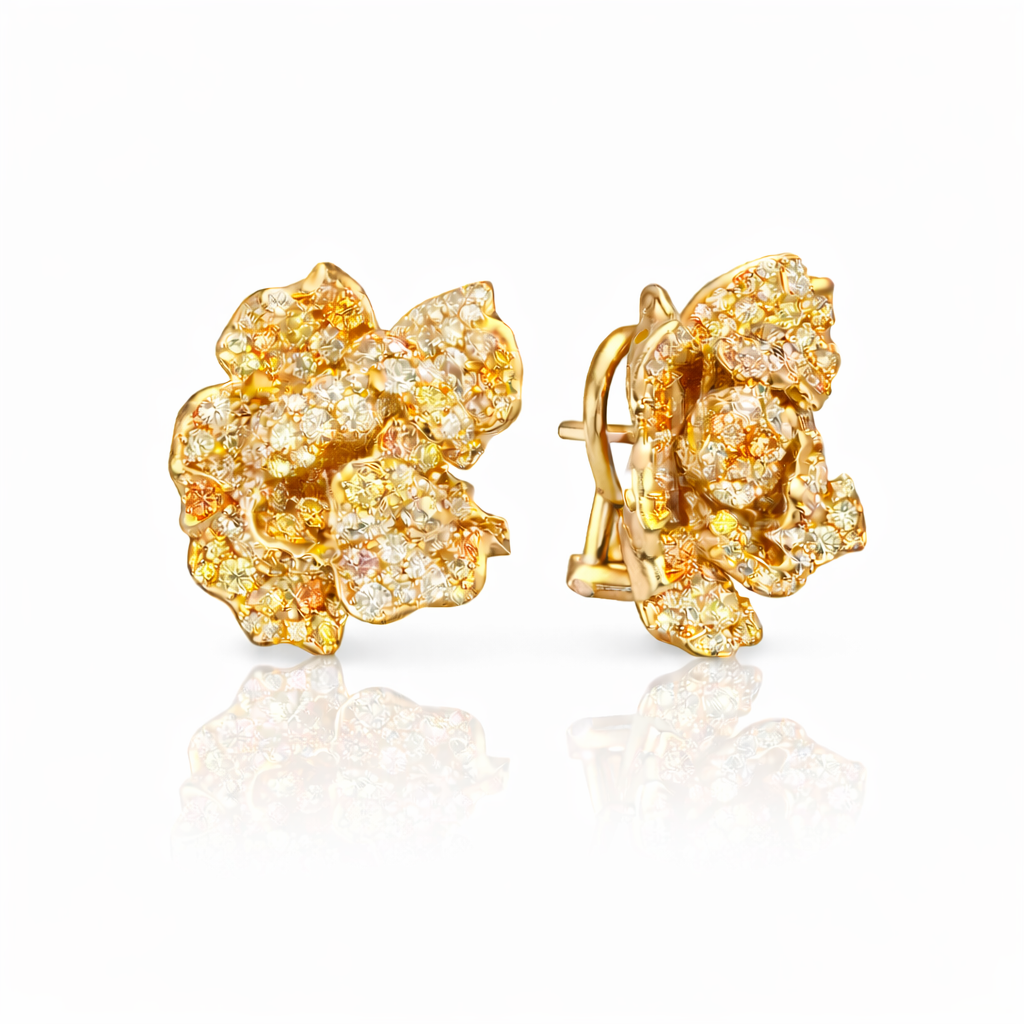 Wild Rose Earrings - Golden Bloom