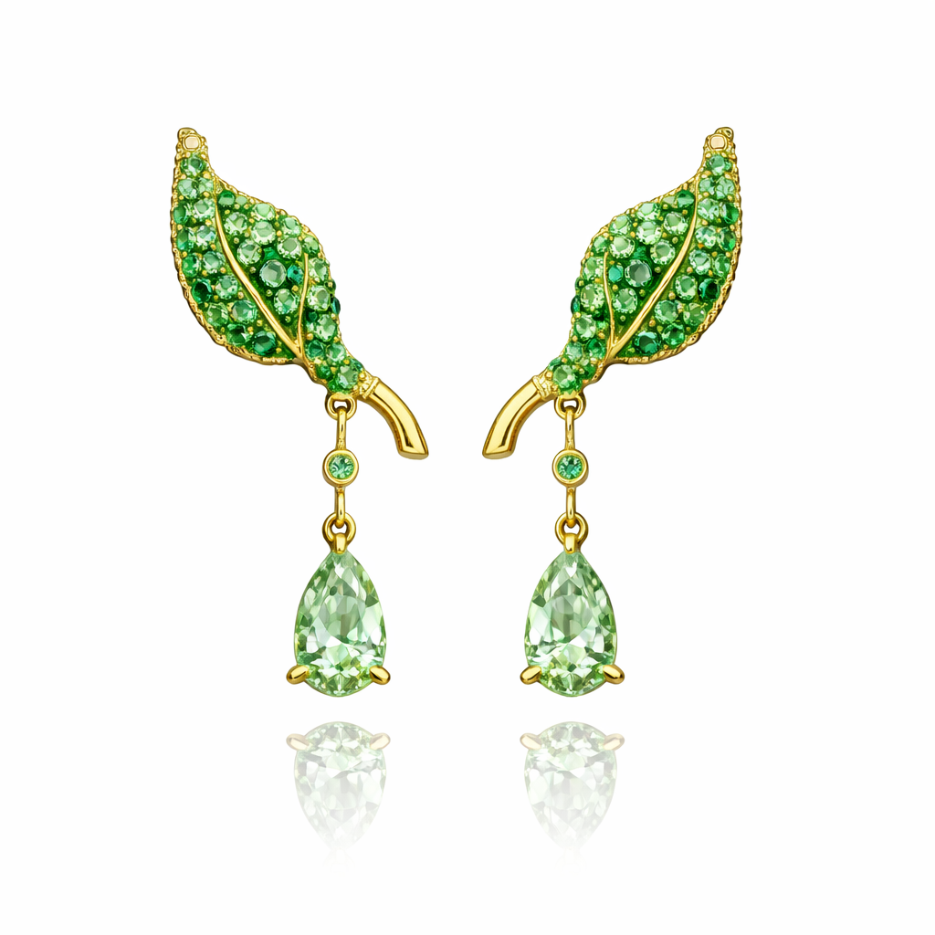 Liana Drop Earrings - Green Sapphire